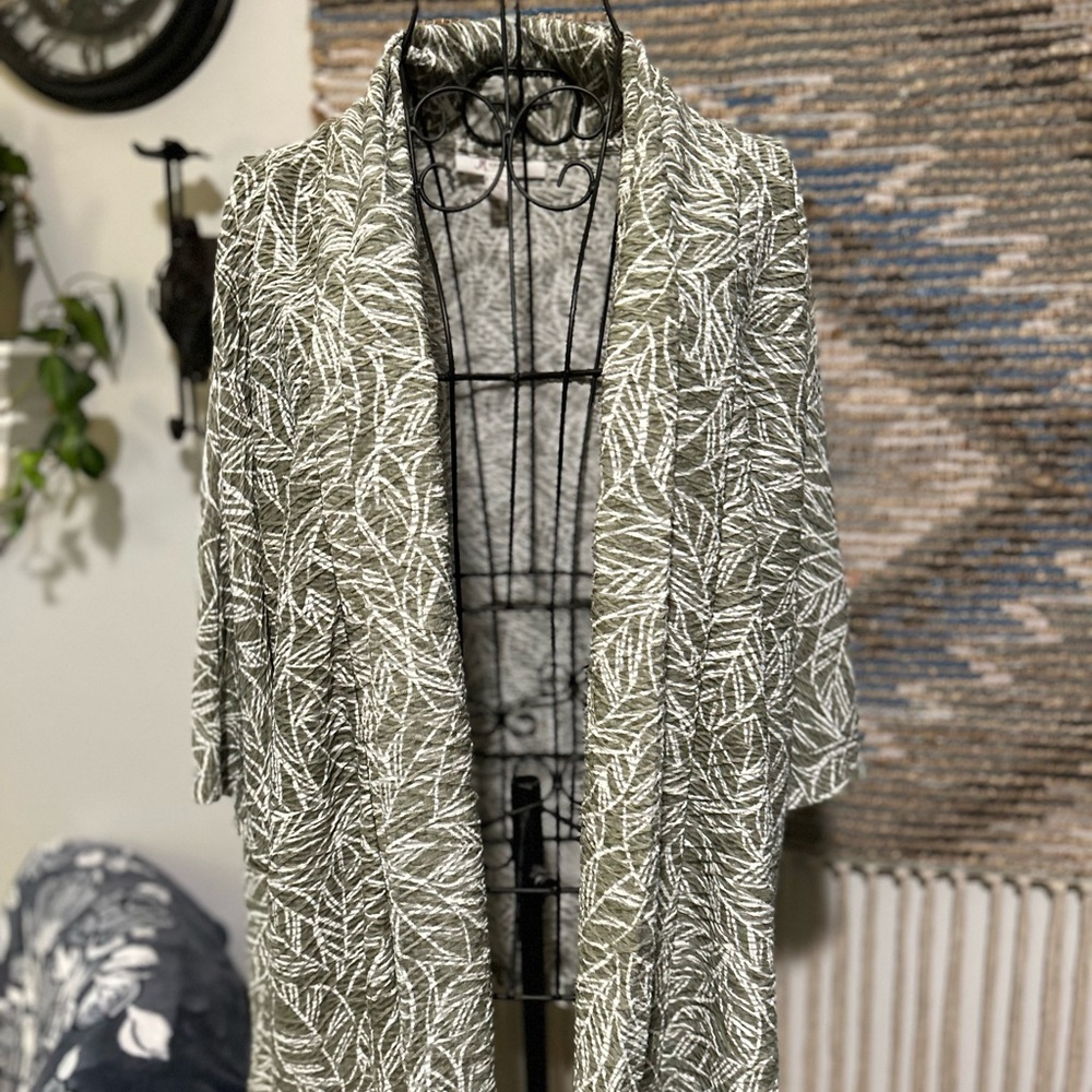 JM Collection Women's Green Patterned Jacket